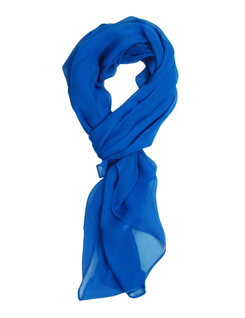 PANTONIGHT Long Chiffon Sheer Scarf For womens (blue 708) - Image 1